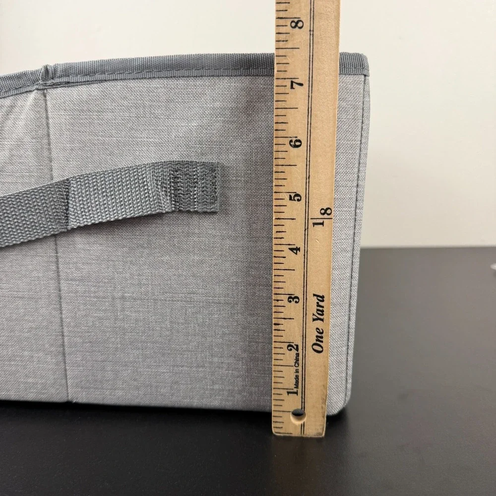 Thirty-One Your Way Display Bin Storage Organizer Women's Light Gray Crosshatch